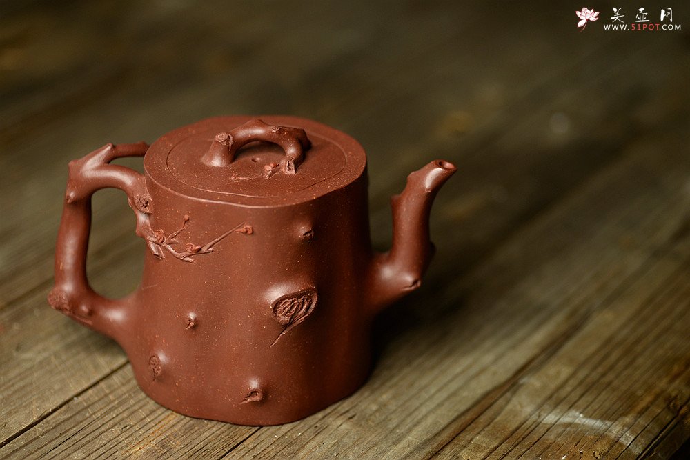 紫砂壶图片：单志萍最新力作 雄厚之风 优雅之作 精品全手红梅争艳 - 宜兴紫砂壶网