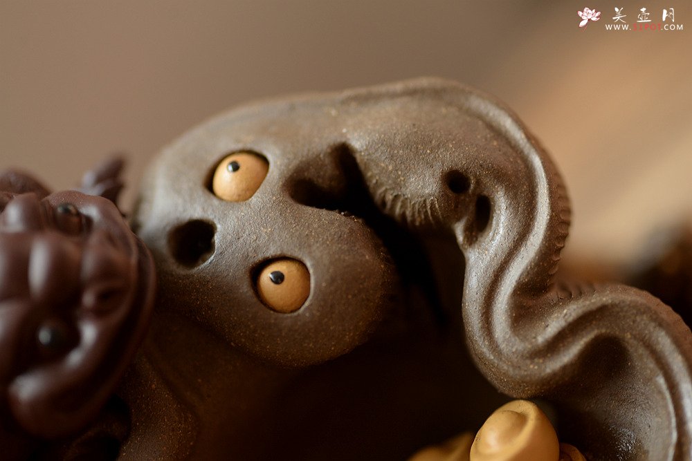 紫砂壶图片：莲蓬金蟾 做工精细 和气招财茶宠 - 宜兴紫砂壶网