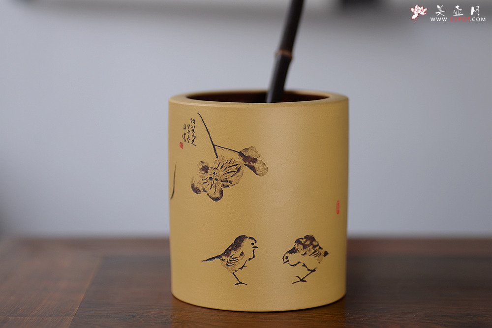 紫砂壶图片：笔筒 耐品雅趣 文房雅玩 - 宜兴紫砂壶网