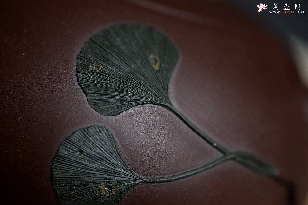 紫砂壶图片：崔巍健最新原创作品 银杏壶 原矿紫泥  - 宜兴紫砂壶网