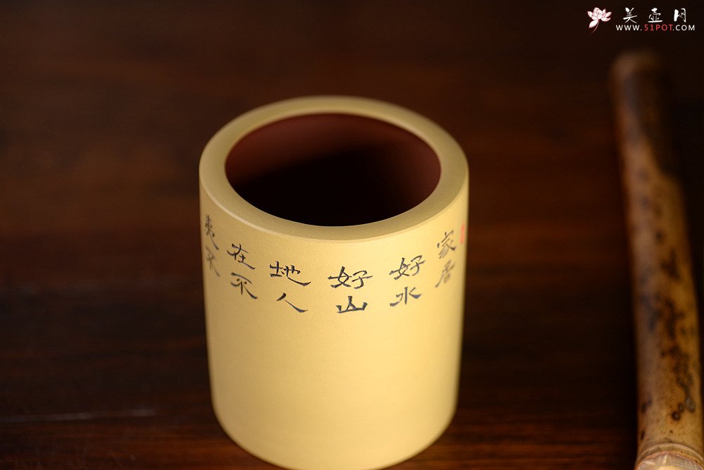 紫砂壶图片：笔筒 耐品雅趣 文房雅玩 - 宜兴紫砂壶网