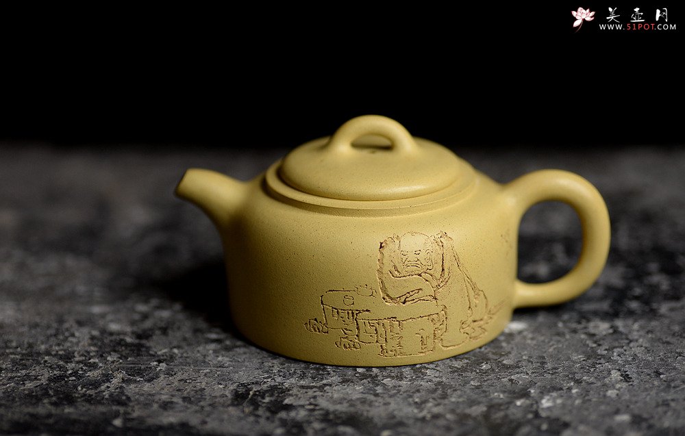 紫砂壶图片：传统器形之曼生井栏 本山绿 - 宜兴紫砂壶网