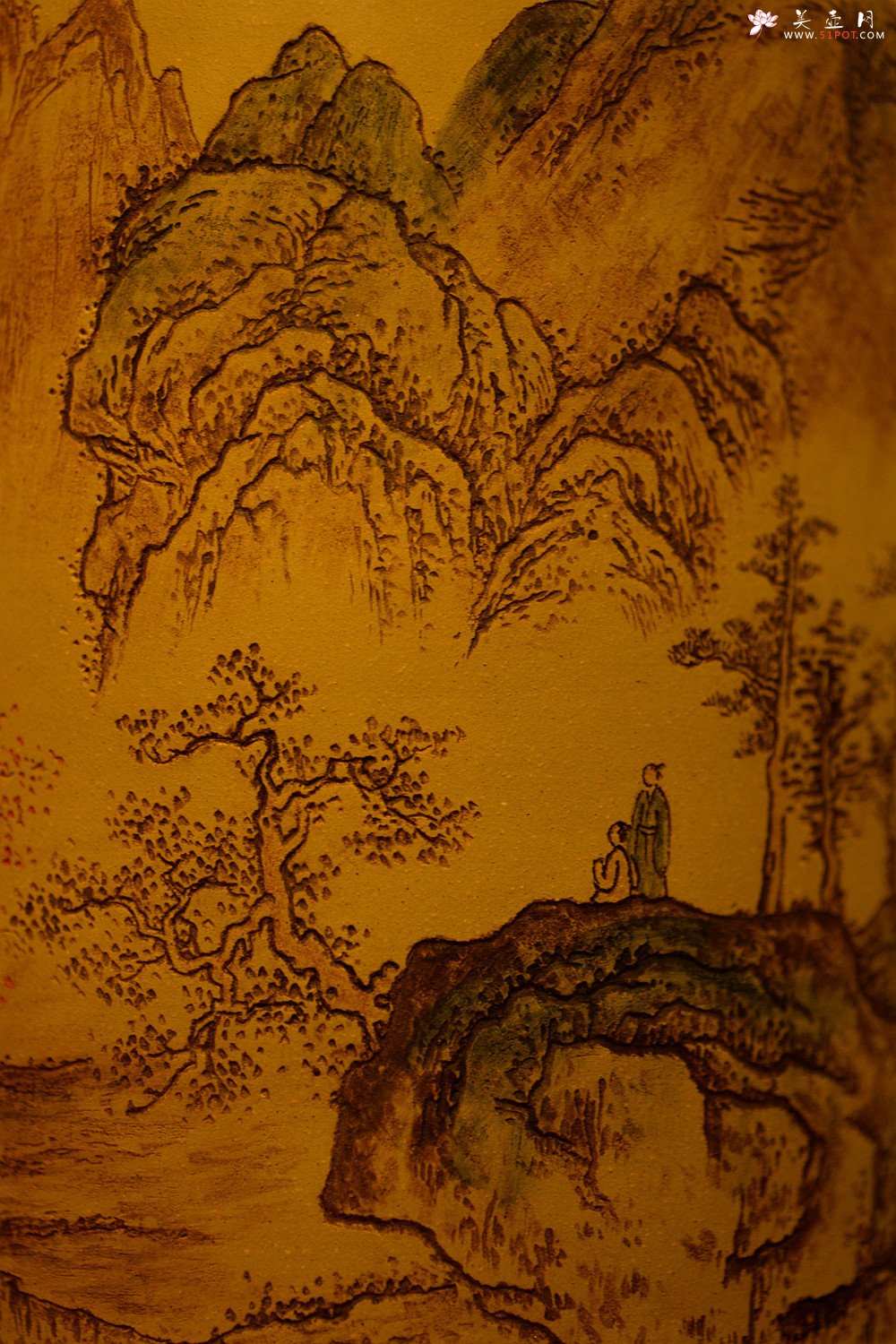 紫砂壶图片：古法装饰 古灵静雅 山水大笔筒 不接受定做o(∩_∩)o  - 宜兴紫砂壶网