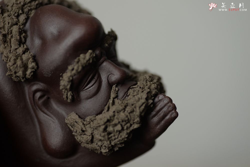 紫砂壶图片：原矿紫泥  神态生动  宁静悟禅 茶宠 - 宜兴紫砂壶网