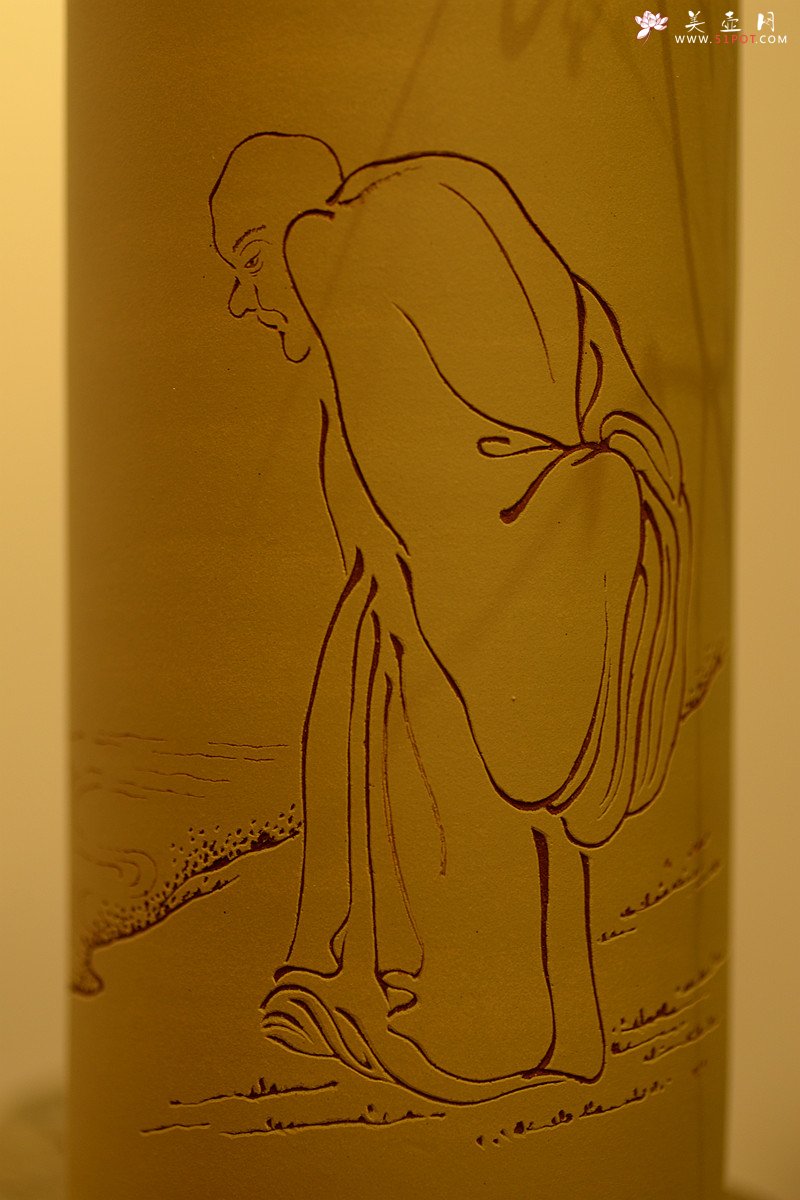 紫砂壶图片：禅语~ 素雅装点 扦筒 刀法精到 - 宜兴紫砂壶网