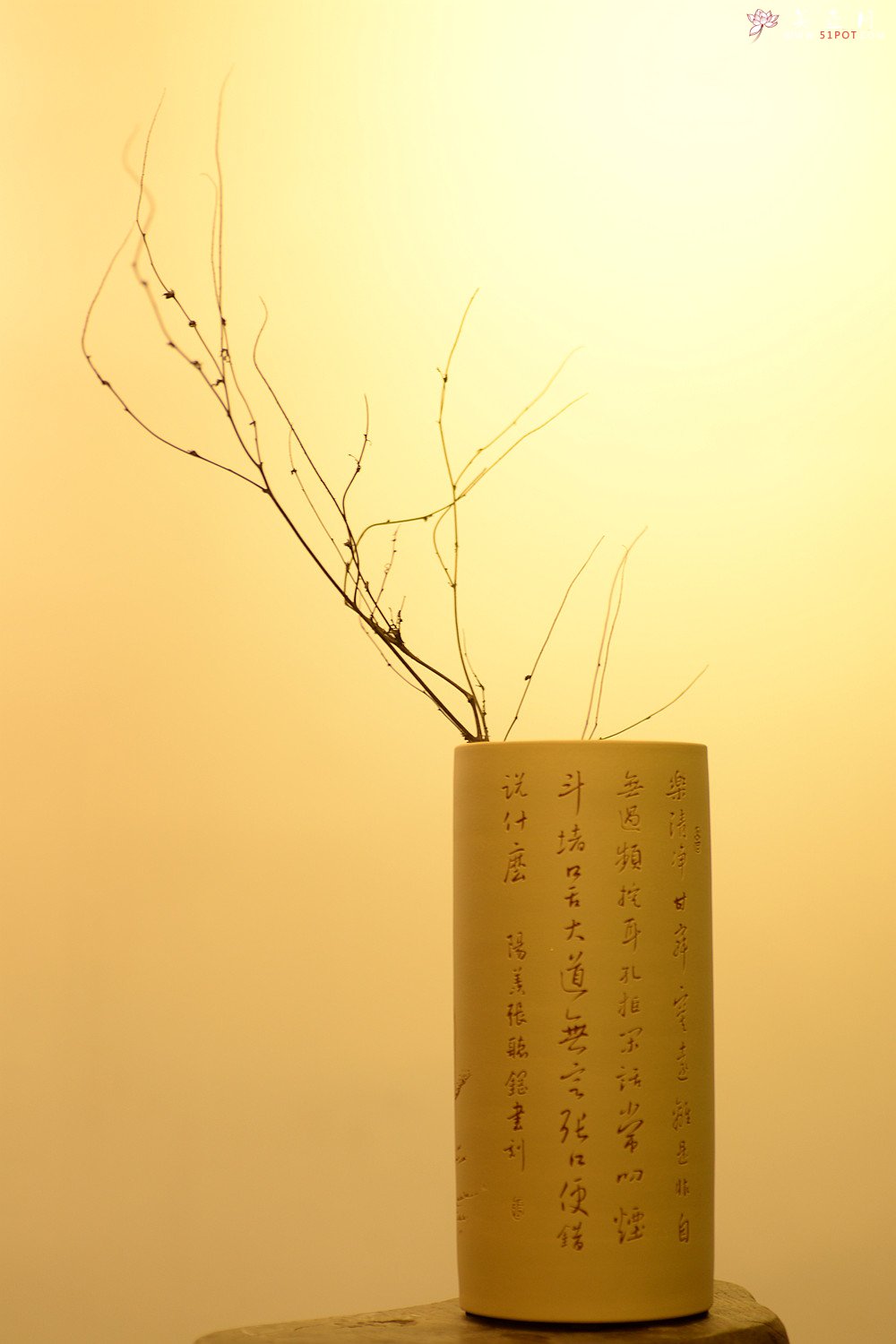 紫砂壶图片：禅语~ 素雅装点 扦筒 刀法精到 - 宜兴紫砂壶网