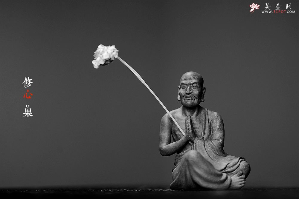 紫砂壶图片：全手雕塑 栩栩如生 精品修心罗汉~ - 宜兴紫砂壶网