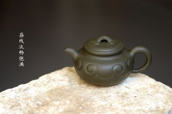 紫砂壶图片：青段仿古如意 典雅之作 雍容华贵~ 精工 - 宜兴紫砂壶网