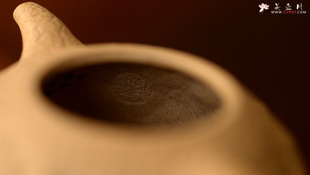 紫砂壶图片：全手薄胎灵芝瓜纽龚春 古朴之味 自然生动 - 宜兴紫砂壶网