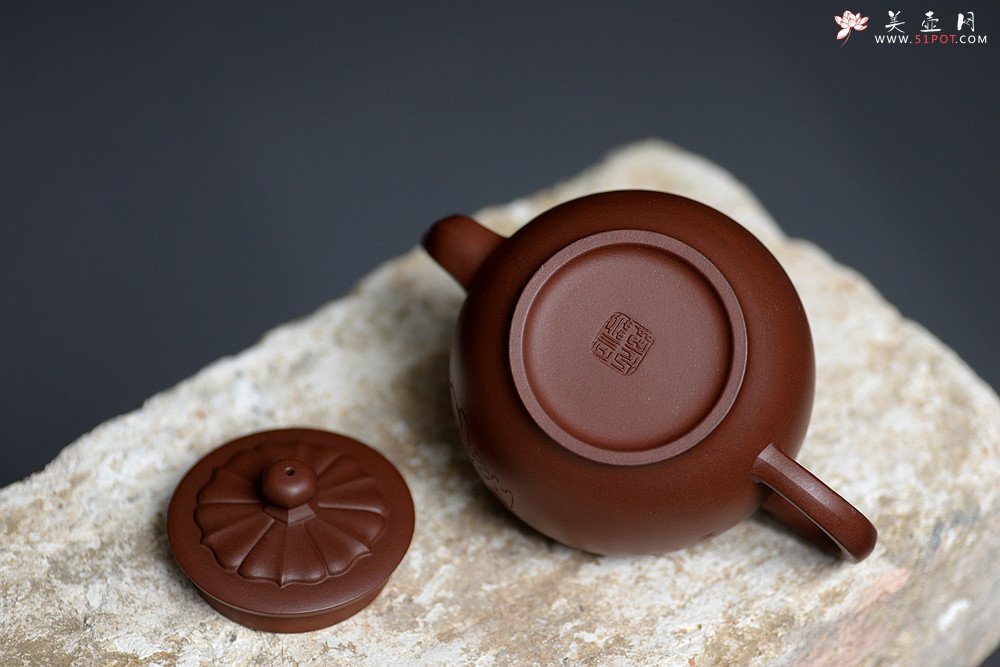 紫砂壶图片：刘世涛自撰壶铭 大富贵菱花 浑厚大气 装饰耐品~ - 宜兴紫砂壶网