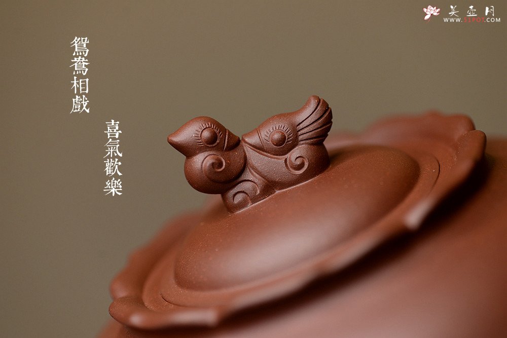 紫砂壶图片：于洪霞精工代表作 喜气洋洋 婉雅大方 全手鸳鸯 - 宜兴紫砂壶网