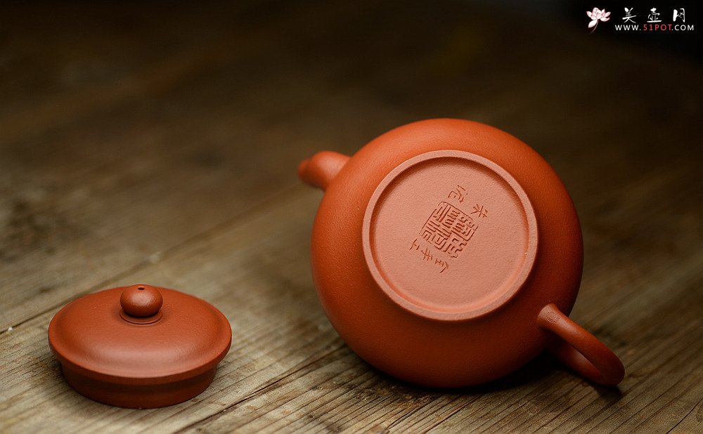 紫砂壶图片：质朴无华 铁线篆之自在心 全手朱泥玉亭 - 宜兴紫砂壶网