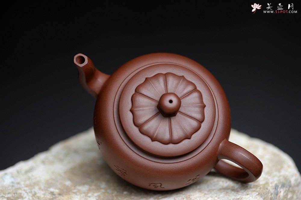 紫砂壶图片：刘世涛自撰壶铭 大富贵菱花 浑厚大气 装饰耐品~ - 宜兴紫砂壶网