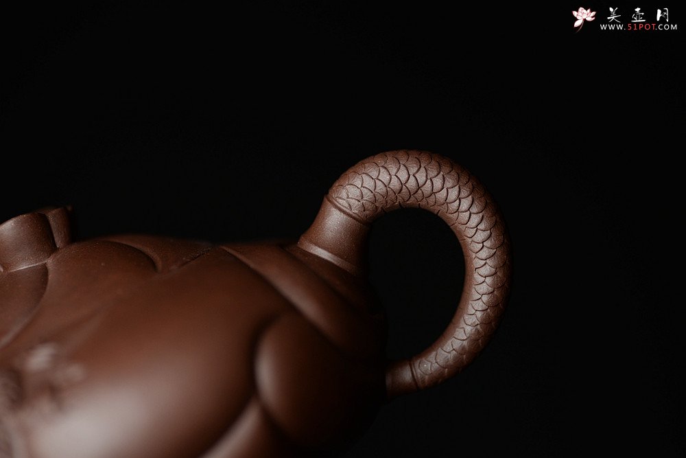 紫砂壶图片：云游天地 精品扁鱼化龙 做工精细 - 宜兴紫砂壶网