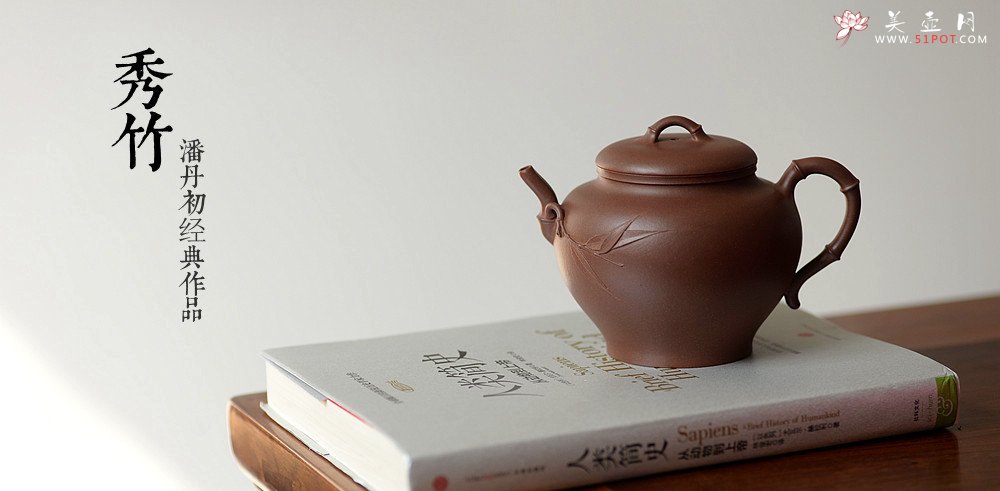 紫砂壶图片：潘丹初原创‘秀气’系列之春竹 纯净底槽青  婉约清秀 行简意足 - 宜兴紫砂壶网