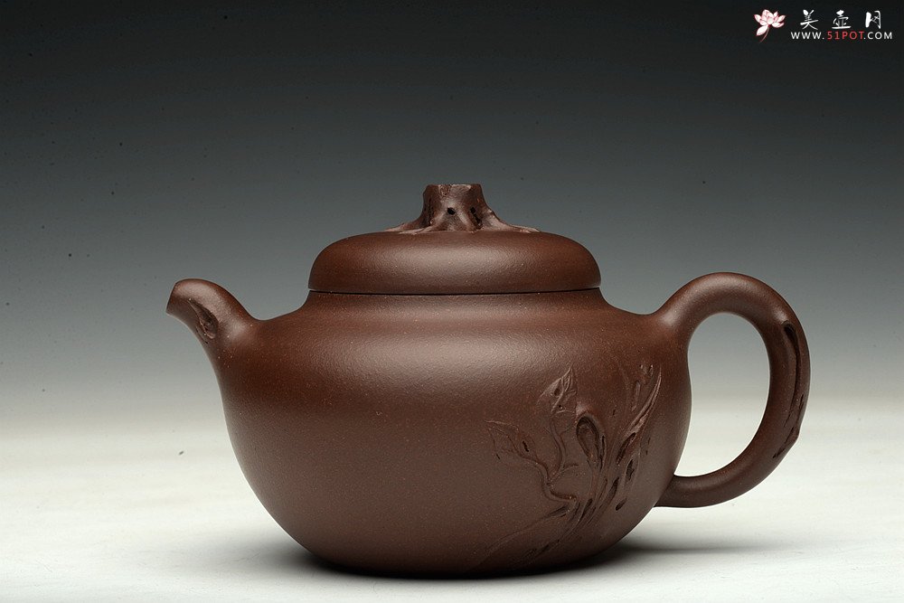 紫砂壶图片：高雪琴全手新作 敦厚悠然 简意花货~ 秋色 做工精致 - 宜兴紫砂壶网