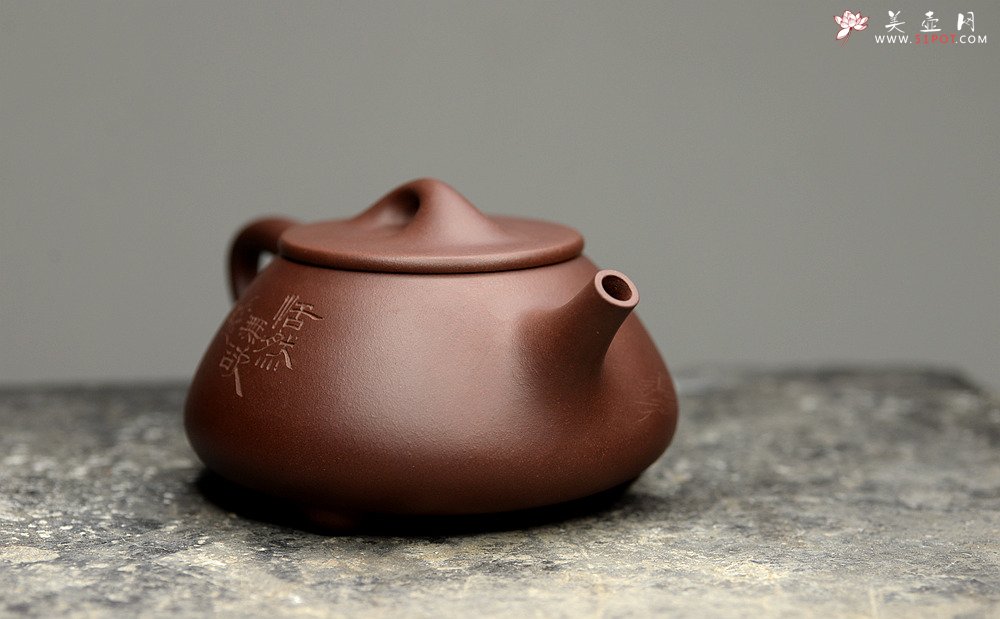 紫砂壶图片：陆轶舟作品 景舟石瓢 相映得趣  文气实用~ - 宜兴紫砂壶网