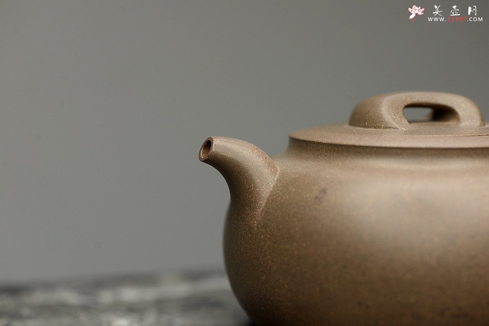 紫砂壶图片：国师和石精心装饰 邵家俊全手青段大归隐 浑厚古朴 文气雅致 - 宜兴紫砂壶网