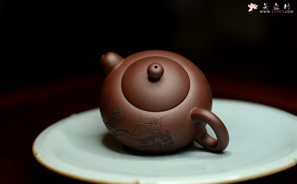 紫砂壶图片：谭华斌近作 道洪风格之玉露 刀法精炼 可人小壶 美壶特惠 - 宜兴紫砂壶网