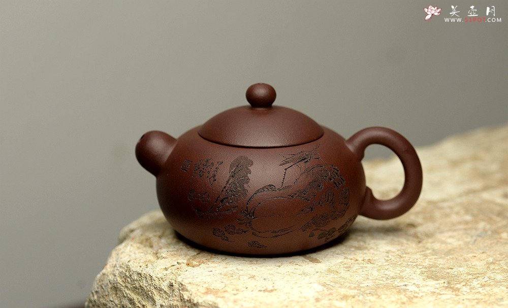 紫砂壶图片：谭华斌近作 道洪风格之玉露 刀法精炼 可人小壶 美壶特惠 - 宜兴紫砂壶网