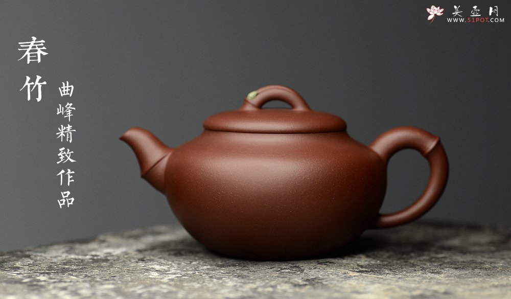 紫砂壶图片：曲峰乙末年经典器形 端庄秀气 春竹壶 耐品 - 宜兴紫砂壶网