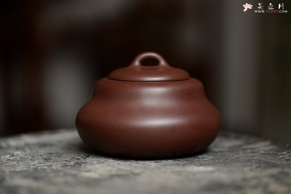 紫砂壶图片：坐禅达摩~ 葫芦茶叶罐 浑厚圆润 - 宜兴紫砂壶网
