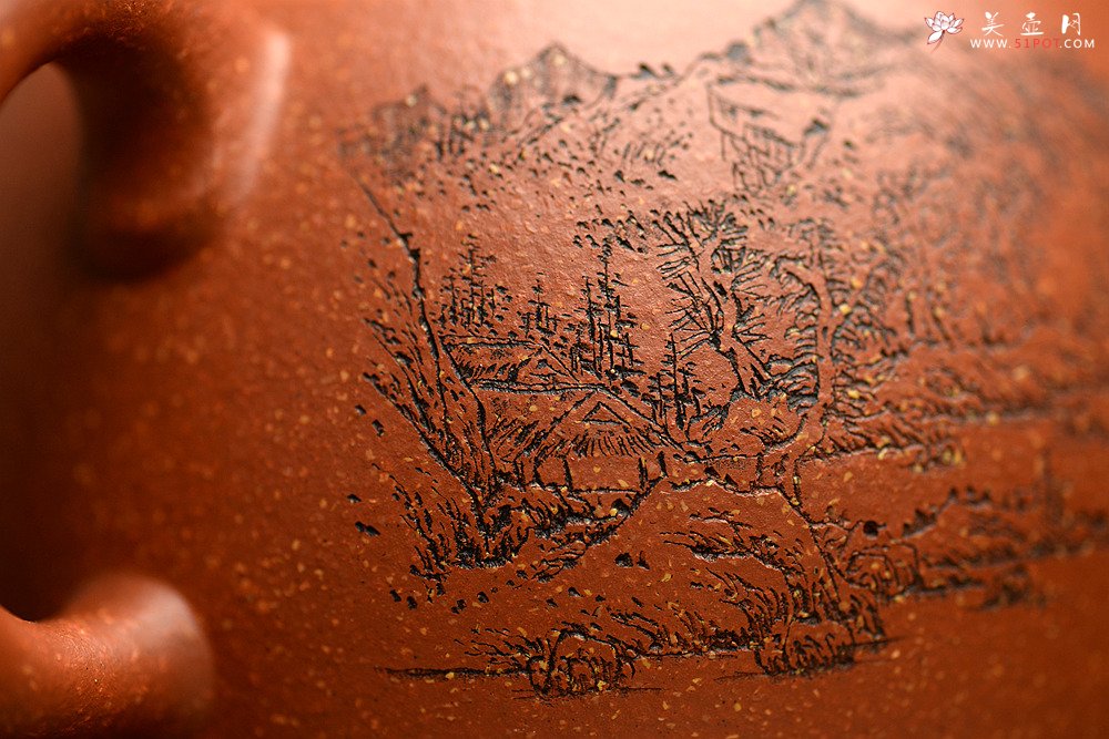 紫砂壶图片：山水清味 红山 油润降坡泥 - 宜兴紫砂壶网