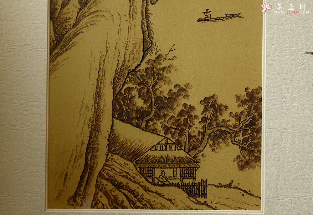 紫砂壶图片：张听刚新意装饰 山水壁画 韵味十足 - 宜兴紫砂壶网