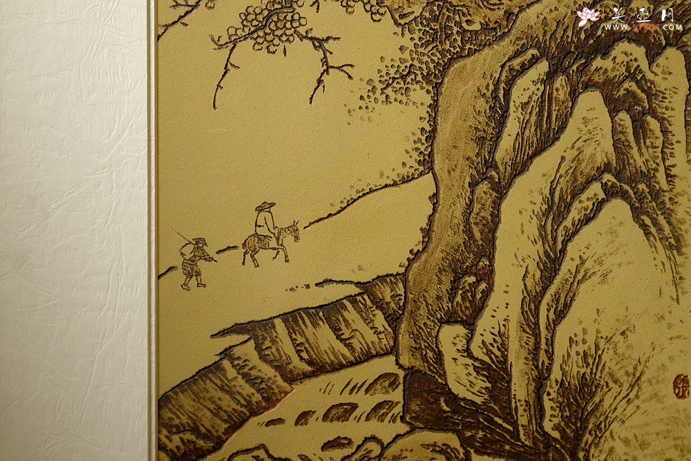 紫砂壶图片：张听刚新意装饰 山水壁画 韵味十足 - 宜兴紫砂壶网