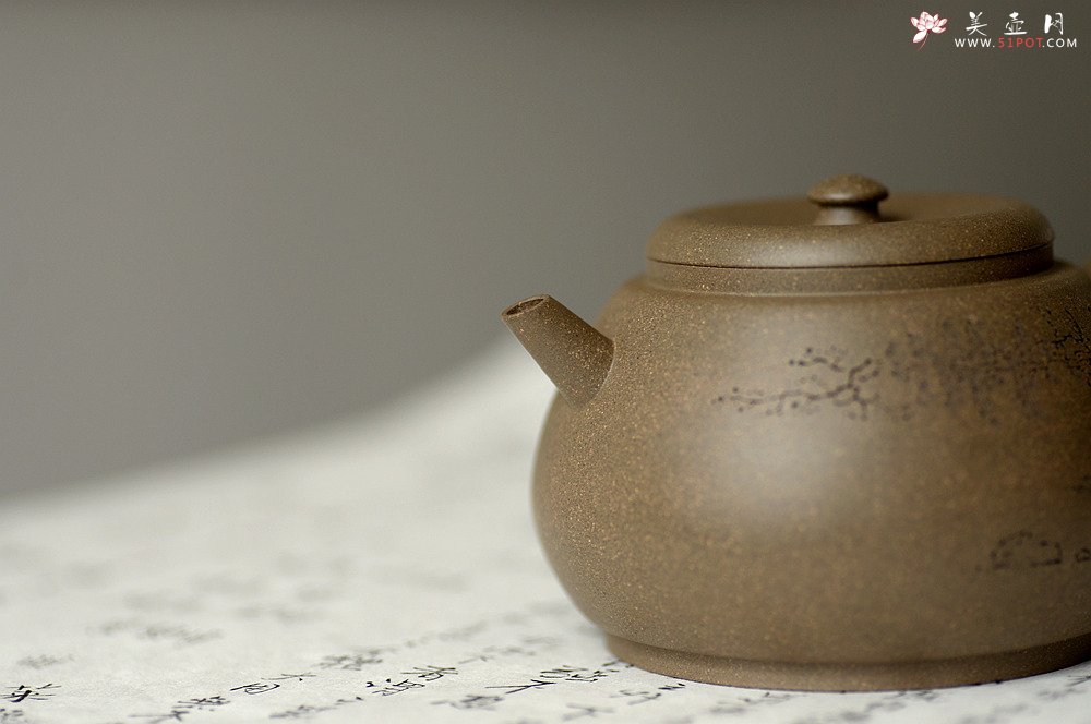 紫砂壶图片：万阗阗力作国助和石精刻 全手龙蛋 飘逸俊秀 文气十足 - 宜兴紫砂壶网