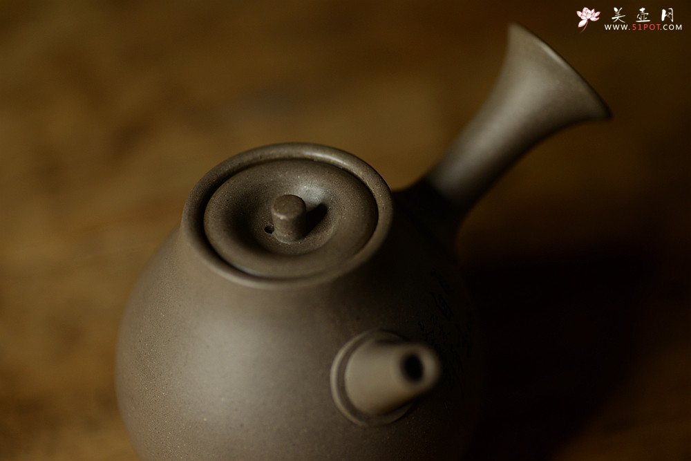 紫砂壶图片：淞庐原创设计  静品佳味~ 全手唐韵急须 文气十足 国助文涛装饰 - 宜兴紫砂壶网