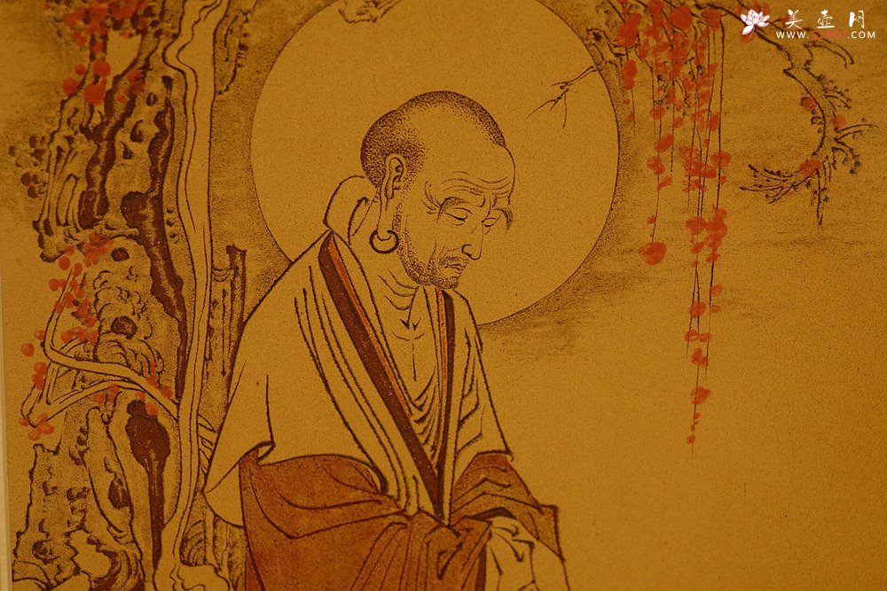 紫砂壶图片：谭华斌精心装饰 罗汉壁画 送礼自珍佳作 - 宜兴紫砂壶网