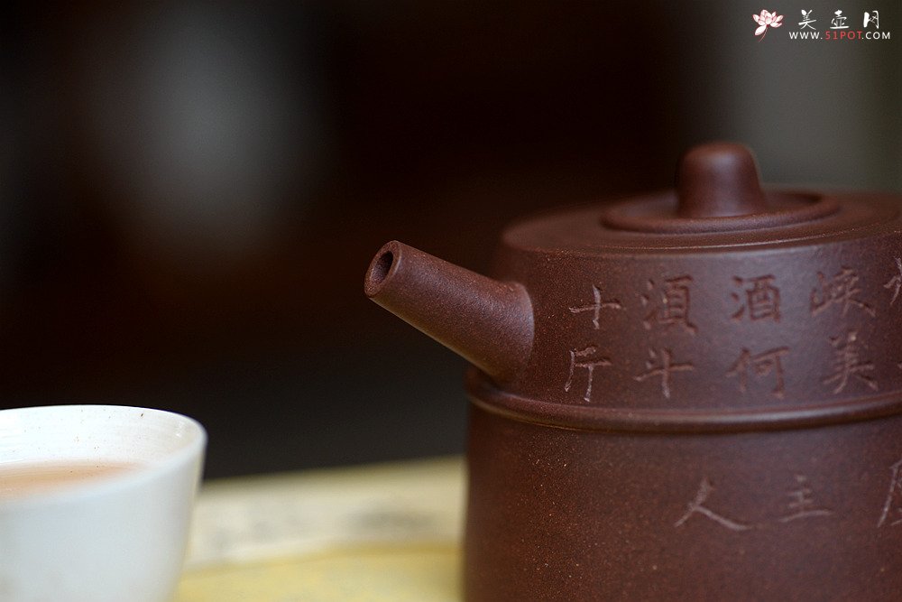 紫砂壶图片：淞庐出品 文气十足 古扑有张力 全手双线井栏 - 宜兴紫砂壶网