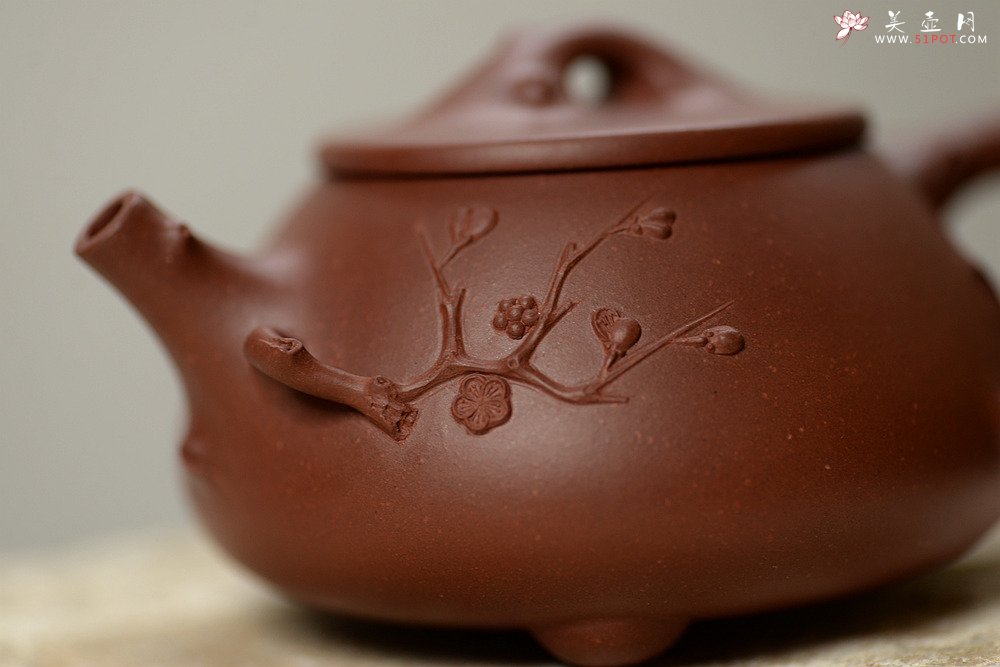 紫砂壶图片：傲雪寒梅 饱满可爱 实用花器 梅花石瓢 - 宜兴紫砂壶网