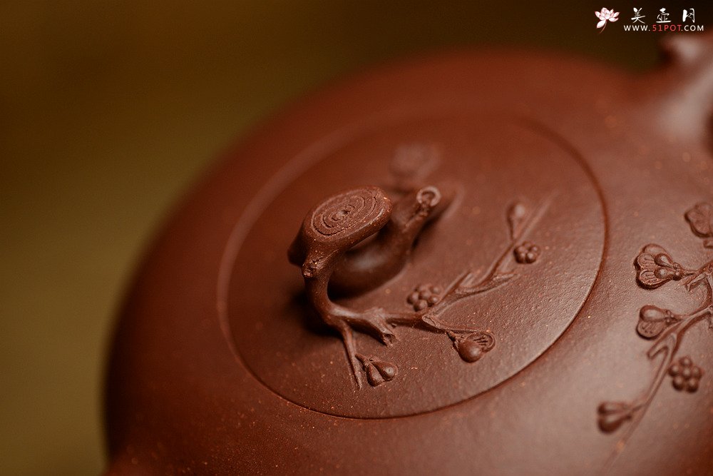 紫砂壶图片：单志萍新作 梅枝遒劲 凌梅 雅而不俗 - 宜兴紫砂壶网