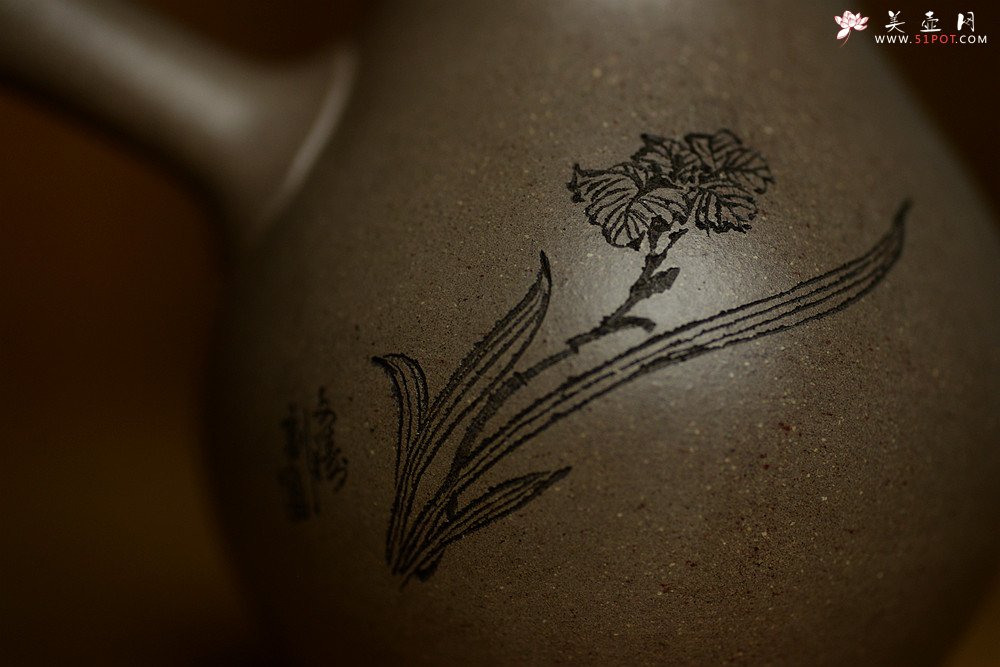 紫砂壶图片：淞庐原创设计  静品佳味~ 全手唐韵急须 文气十足 国助文涛装饰 - 宜兴紫砂壶网