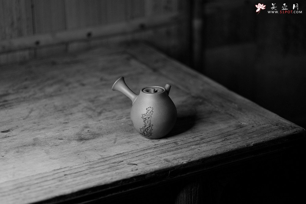 紫砂壶图片：淞庐原创设计  静品佳味~ 全手唐韵急须 文气十足 国助文涛装饰 - 宜兴紫砂壶网