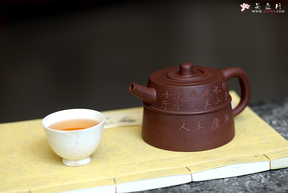 紫砂壶图片：淞庐出品 文气十足 古扑有张力 全手双线井栏 - 宜兴紫砂壶网