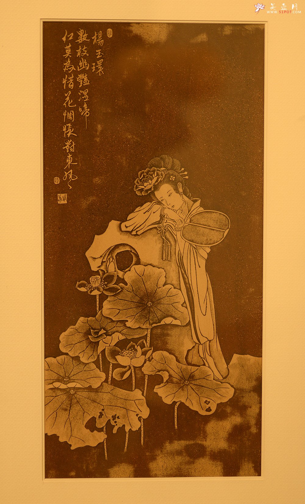 紫砂壶图片：谭华斌精心装饰 四大美女壁画 送礼自珍佳作 - 宜兴紫砂壶网