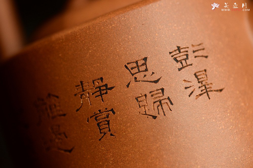 紫砂壶图片：陆逸舟精心装饰 素雅之作 挺拔俊秀 全手曼生提梁  - 宜兴紫砂壶网