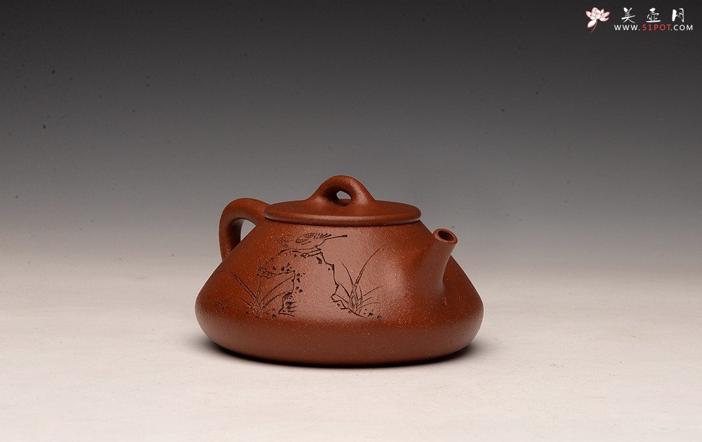 紫砂壶图片：周斌全手力作  优质油润降坡泥 合瓢 知秋装饰 - 宜兴紫砂壶网