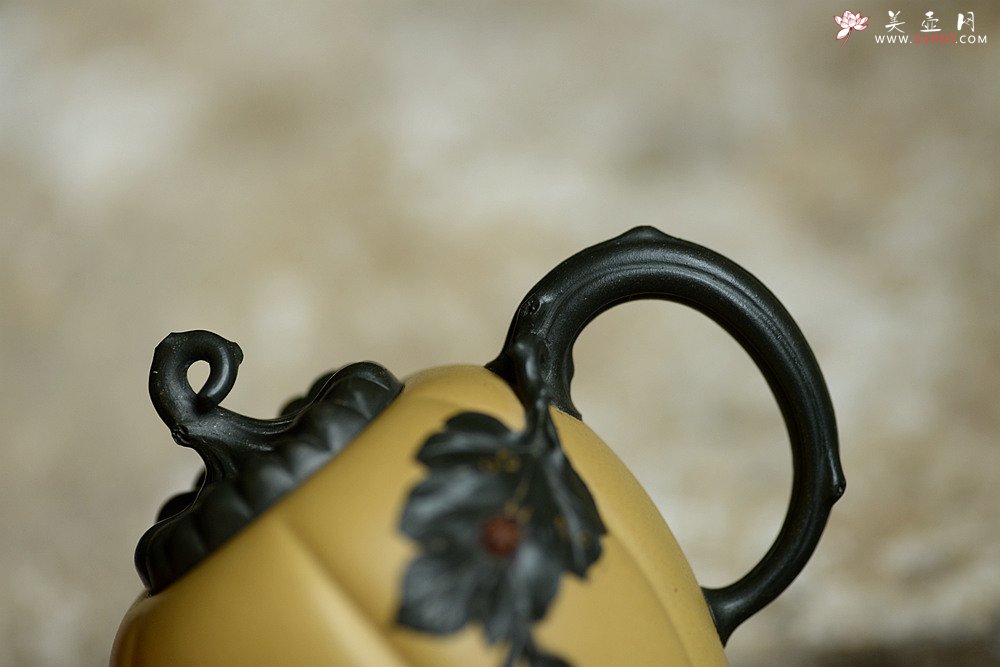 紫砂壶图片：原创作品 本段小金瓜 灵巧曼妙 夏日利器 孙伟强张新亚合作 - 宜兴紫砂壶网