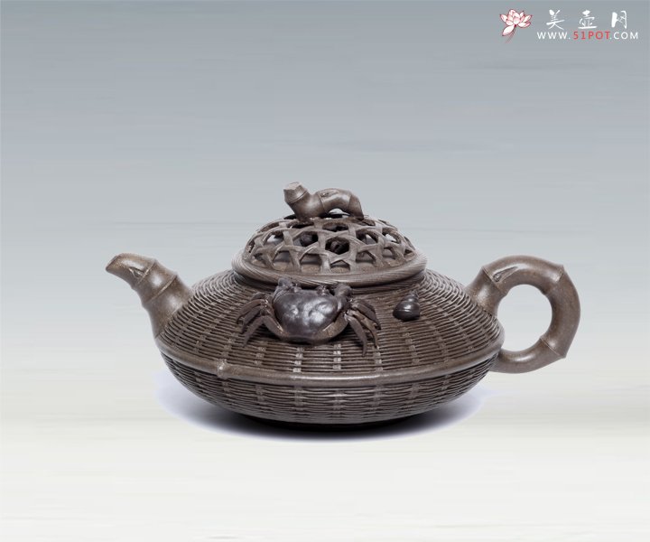 紫砂壶图片：雅竹野趣壶 - 宜兴紫砂壶网