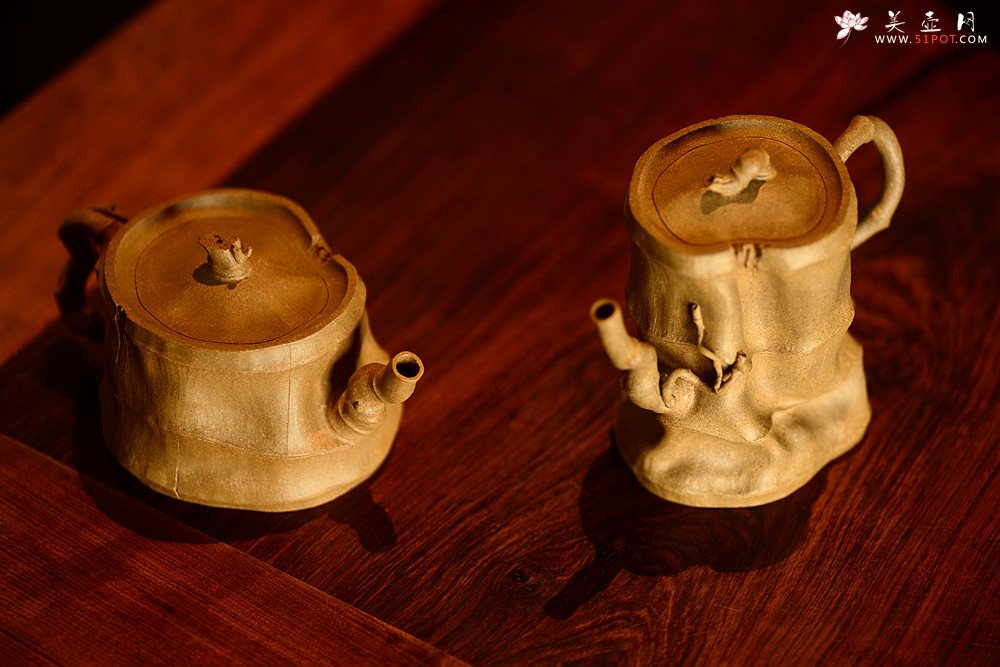 紫砂壶图片：林秀明原创作品 全手竹影~ 文气十足 崇尚自然~ - 宜兴紫砂壶网