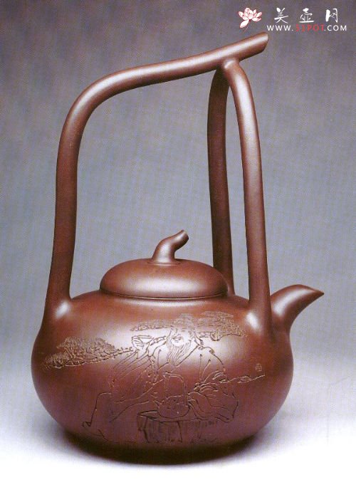 紫砂壶图片：滔滔提梁壶 - 宜兴紫砂壶网