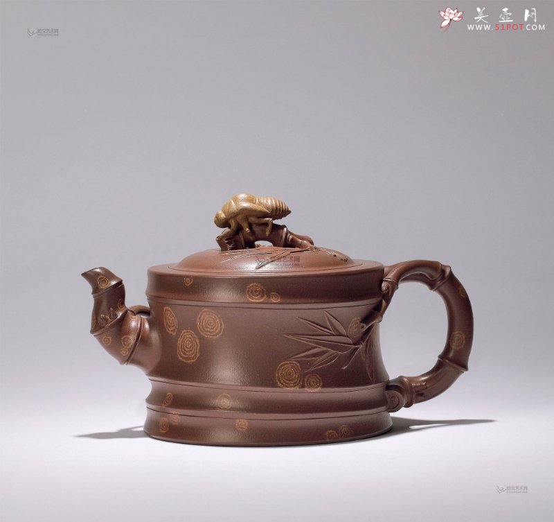 紫砂壶图片：禅衣斑竹 - 宜兴紫砂壶网