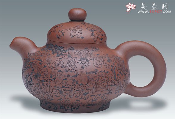 紫砂壶图片：大漱泉壶沈文泰铭 - 宜兴紫砂壶网