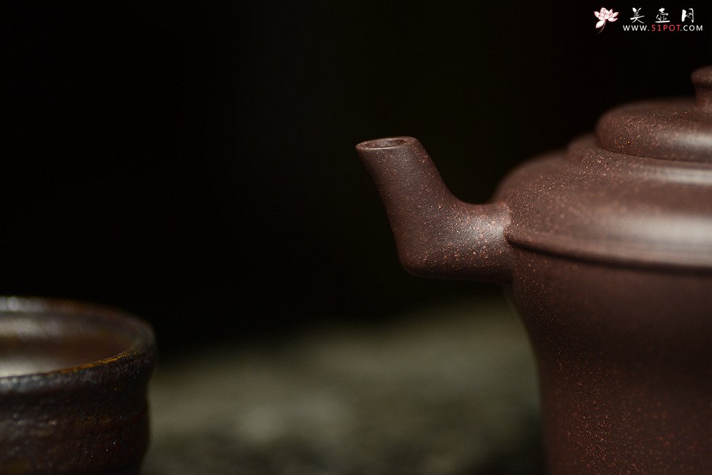 紫砂壶图片：淞庐作品 敦厚古朴 轻巧有动感 全手虎镦壶 高温老紫泥 - 宜兴紫砂壶网