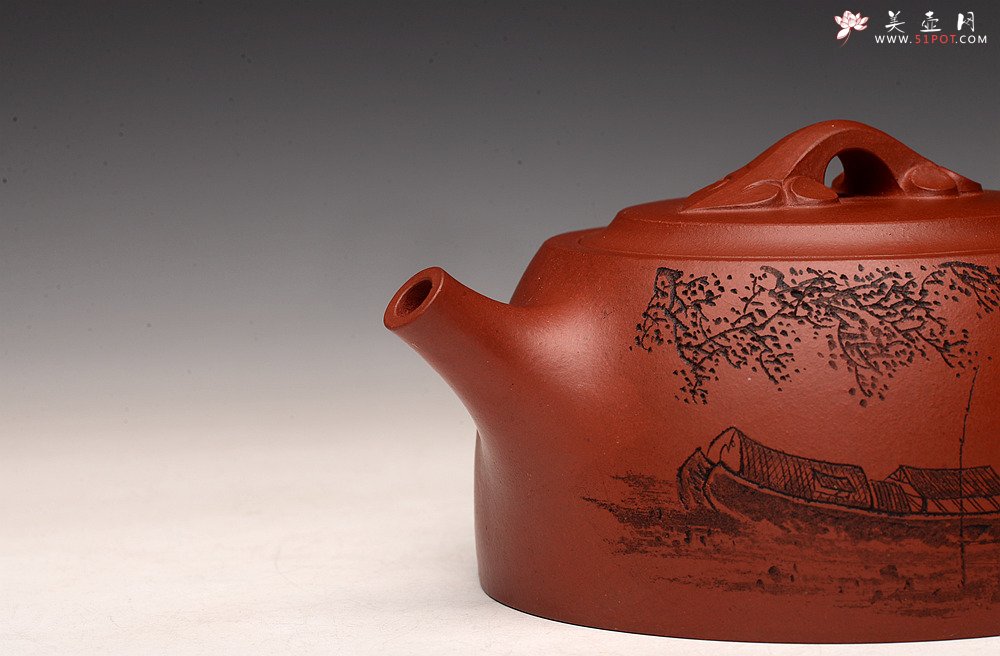 紫砂壶图片：枫桥夜泊之如意井栏 大口实用 - 宜兴紫砂壶网