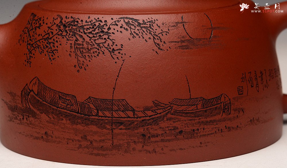 紫砂壶图片：枫桥夜泊之如意井栏 大口实用 - 宜兴紫砂壶网